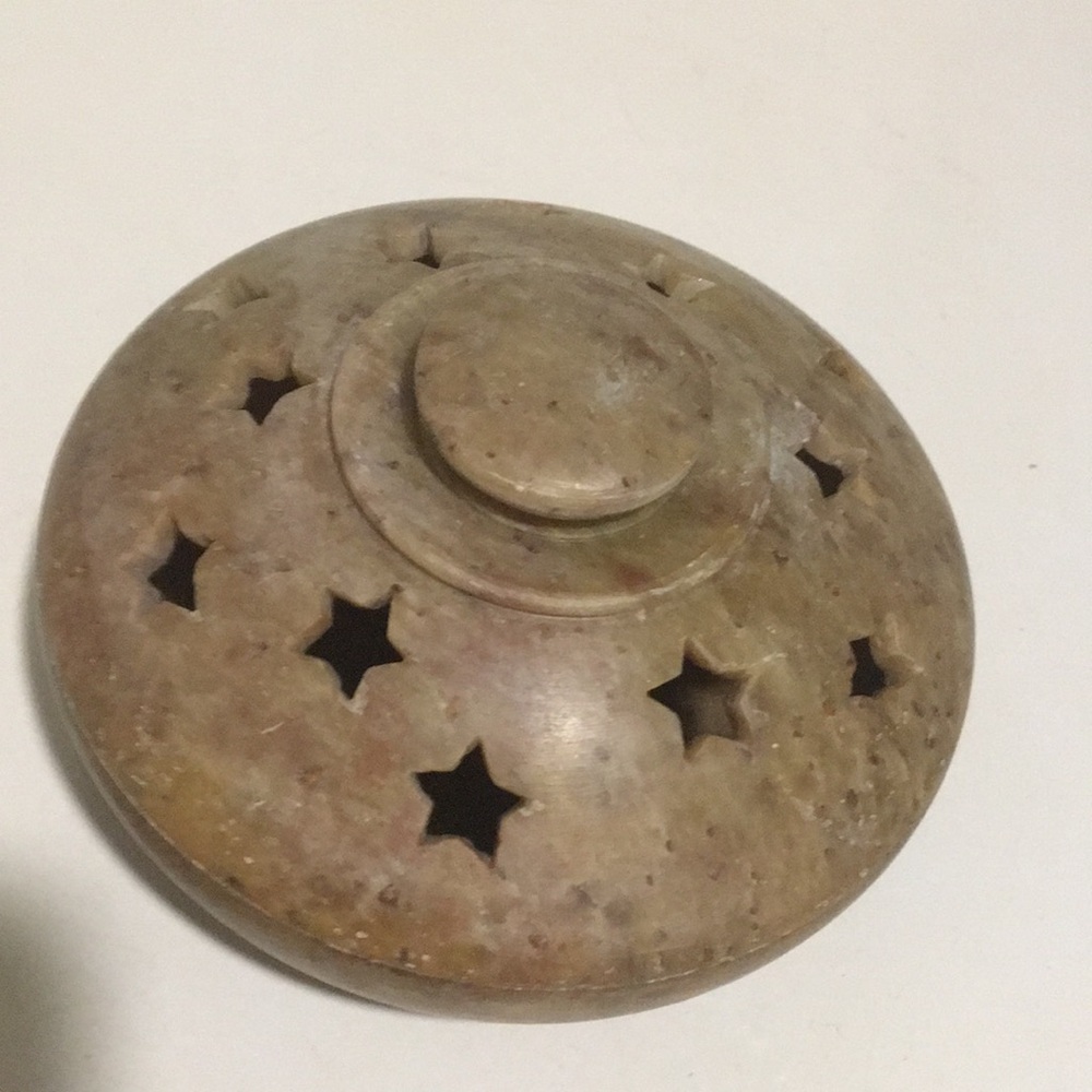 Star Cutout Stone Incense Holder